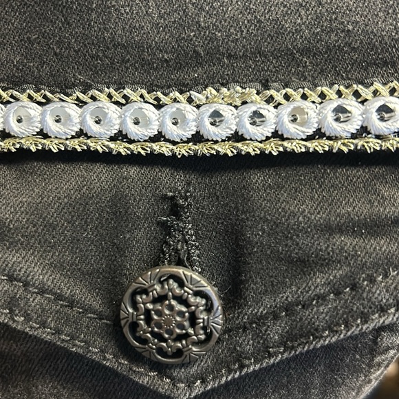 Desigual Exotic Denim Jacket Faux Fur Color Block Knit Sleeves Black Size 36/4 - Picture 12 of 16